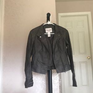 AMERICAN RAG grey leather jacket
